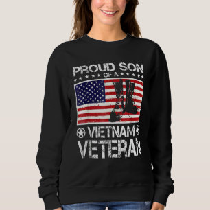 Sweatshirt Fier Fils Du Viêt-Nam Ancien Drapeau Américain