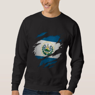 Sweatshirt Fier salvadorien Drapeau d'El Salvador déchiré