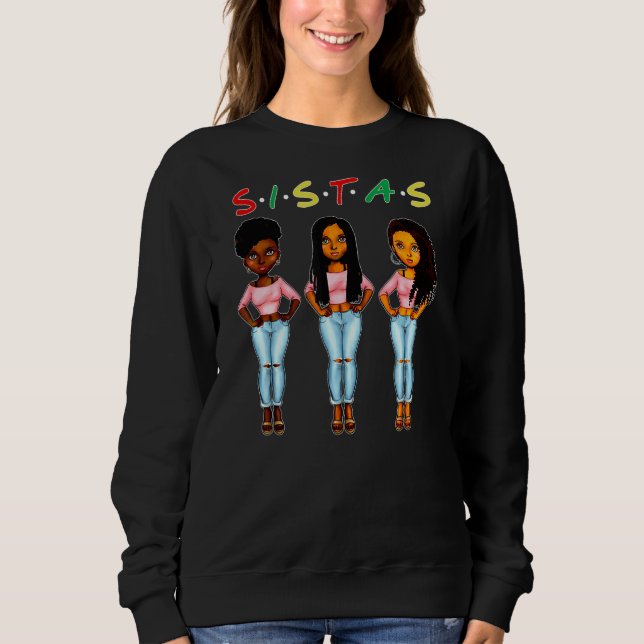 Sweatshirt Fier Soeurs noires Queen Melanin Africain-Américai (Devant)