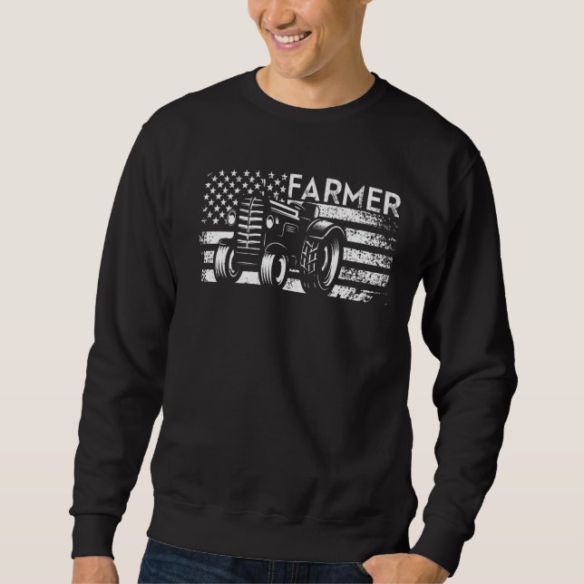 Sweatshirt Fier Tracteurs agricoles américains Costume fermie (Devant)