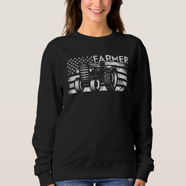Sweatshirt Fier Tracteurs agricoles américains Costume fermie (Devant)