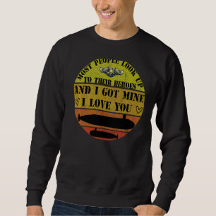 Sweatshirt Fière Femme Sous-Marine Et Maman Spo Militaire Nat