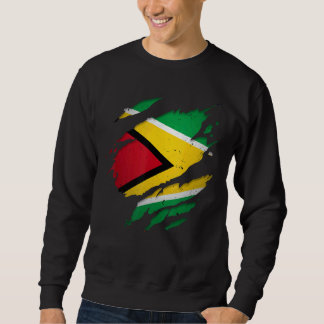 Sweatshirt Fière Guyanan Torn déchiré Guyana Drapeau