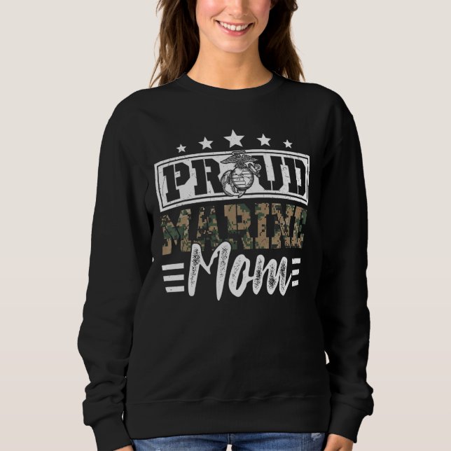 Sweatshirt Fière Marine Militaire Vétérinaire Maman Maman Mam (Devant)