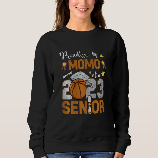Sweatshirt Fière Momo d'une diplômée senior de basket-ball 20 (Devant)