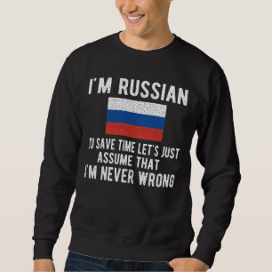 Sweatshirt Fière Patrimoine Russe Russie Racines Drapeau Russ