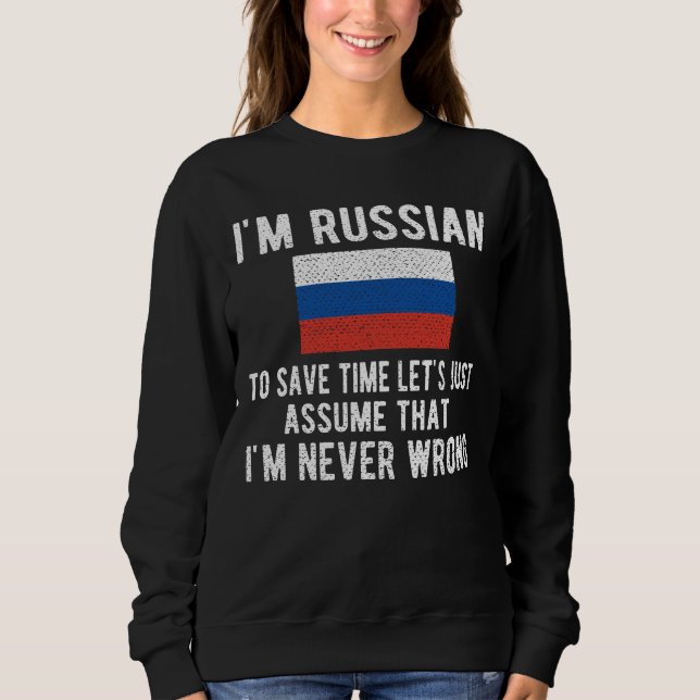 Sweatshirt Fière Patrimoine Russe Russie Racines Drapeau Russ (Devant)