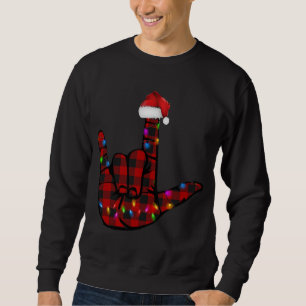 Sweatshirt Fierté ASL Joyeux Noël Langue des signes Langue Ro