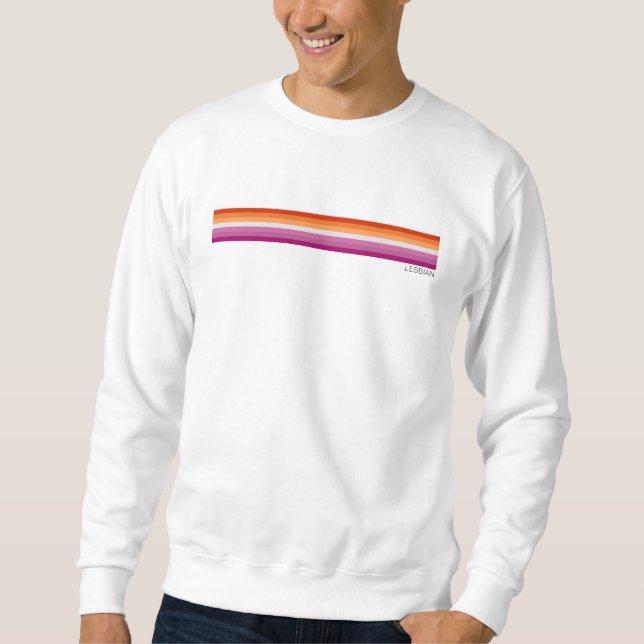 Sweatshirt Fierté LGBTQ personnalisée Lignes arc-en-ciel Lesb (Devant)