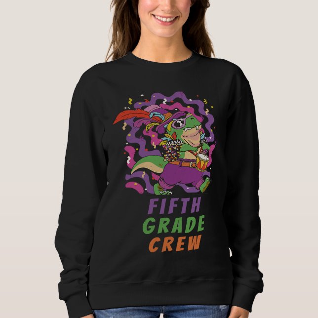 Sweatshirt Fifth Grade Crew School Kid & Teacher Mardi Gras D (Devant)