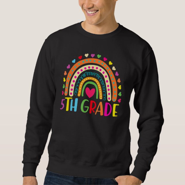 Sweatshirt Fifth Grade Rainbow Girls Boys Teacher Team 5th Gr (Devant)