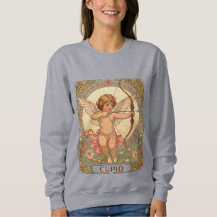 Sweatshirt Figure chérubique de Cupidon avec une guirlande et