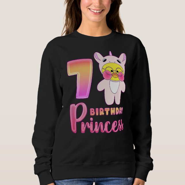 Sweatshirt Fille Anniversaire 7 Ans Lalafanfan À Unicorn Kig (Devant)