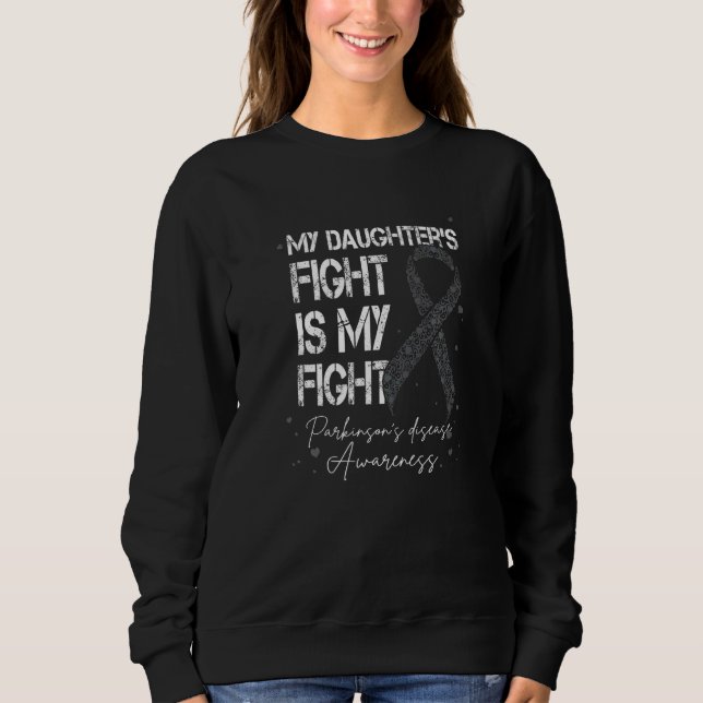 Sweatshirt Fille combattre mon combat Le ruban d'argent de Pa (Devant)