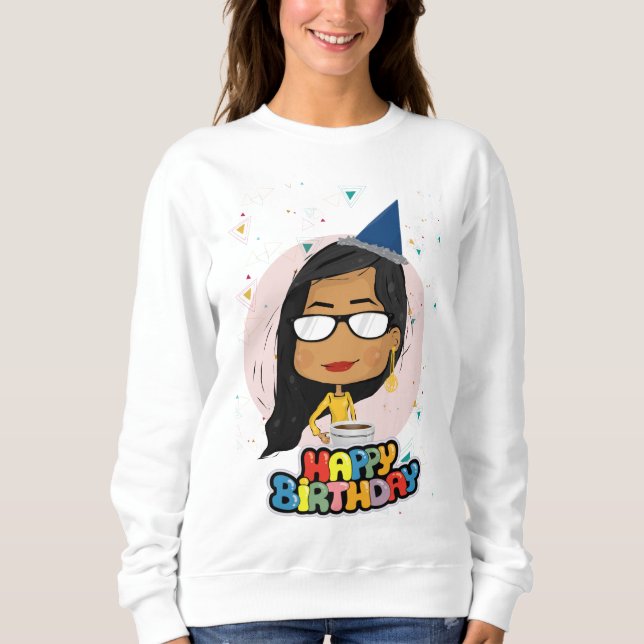 Sweatshirt Fille d'anniversaire Chibi (Devant)