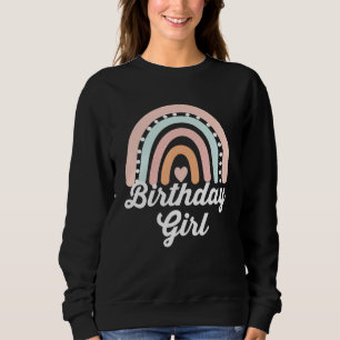 Sweatshirt Fille d'anniversaire Pastel Arc-en-ciel Costume po