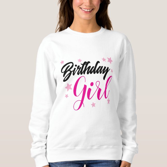 Sweatshirt fille d'anniversaire personnalisée femme colorée u (Devant)