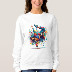 Sweatshirt Fille de breakdance colorée Art