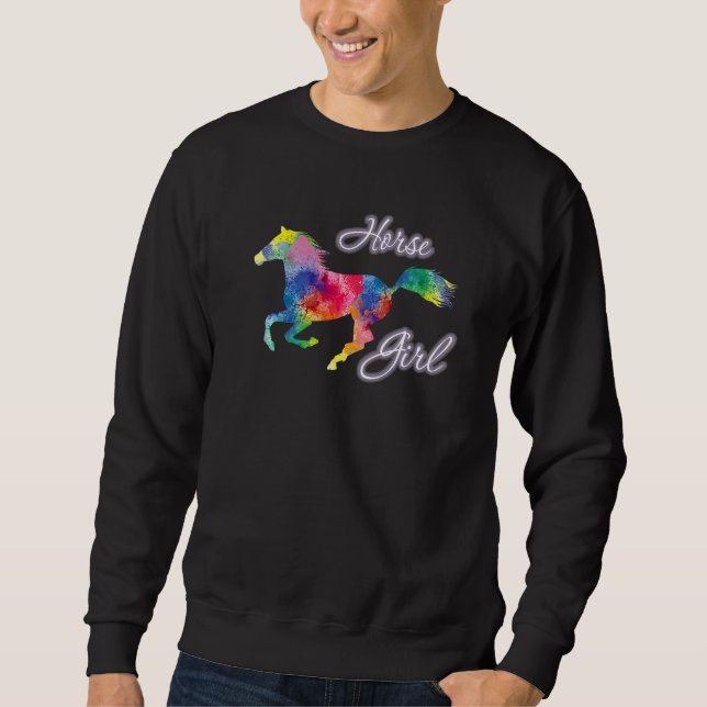 Sweatshirt Fille de cheval de campagne Chevauchant des chevau (Devant)
