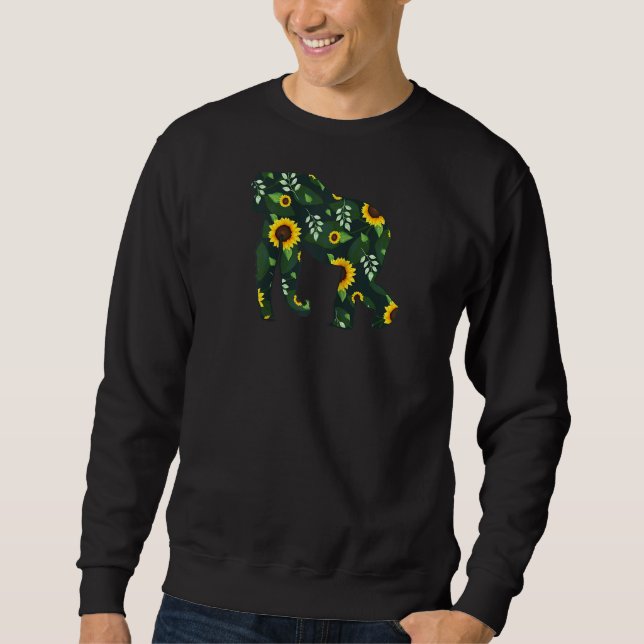 Sweatshirt Fille de tournesol Gorille Floral Ape Animal Hawai (Devant)
