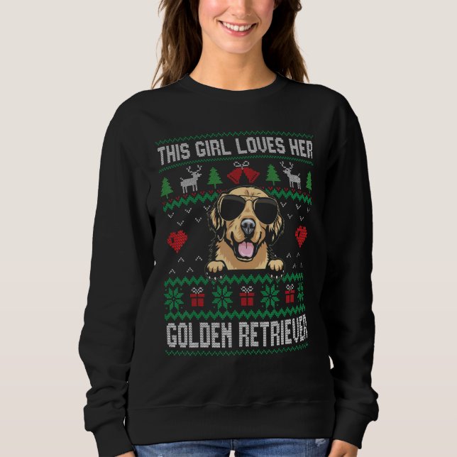 Sweatshirt Fille Golden Retriever Cool Noël laid pour chien  (Devant)