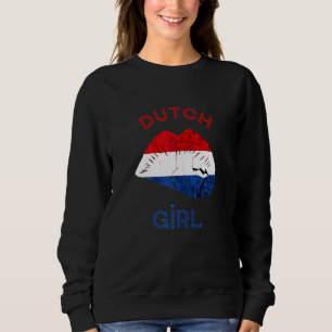 Sweatshirt Fille Néerlandaise Lèvres Pays-Bas Fierté Néerland