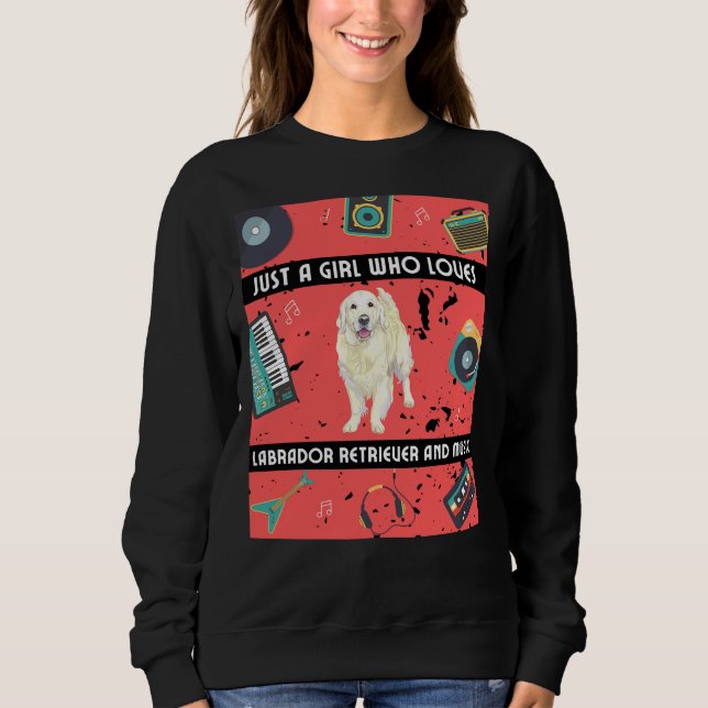 Sweatshirt Fille qui aime Labrador Retriever Labrador Retriev (Devant)