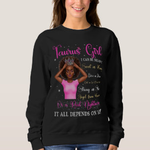 Sweatshirt Fille Taureau Reine Noire Anniversaire Zodiaque Af