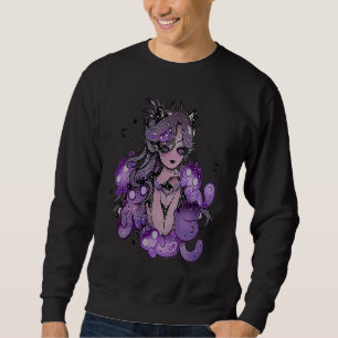 Sweatshirt fille vampire gothique pastel avec des chats emo p