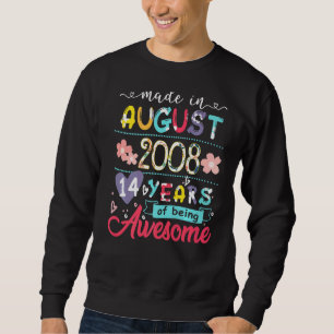 Sweatshirt Filles 14ème Anniversaire Floral Pour Fille Née En