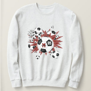 Sweatshirt filles ballon de football souffle avec des étoiles