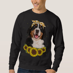 Sweatshirt Filles Femmes Maman Bernese Mountain Dog Sunflower