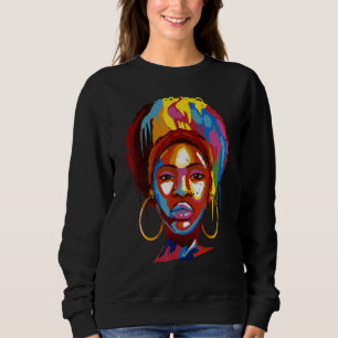 Sweatshirt Filles Noires Reine Cheveux Naturels Afro Mélanine