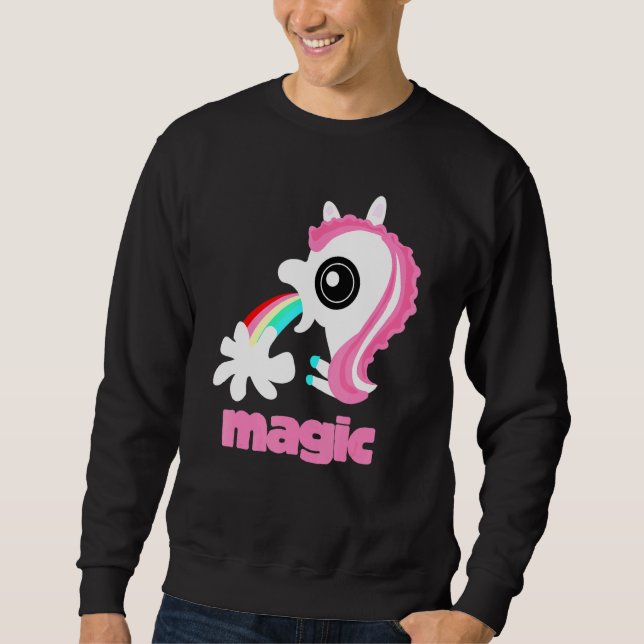 Sweatshirt Filles Retour À L'École Rainbow Barf Magique Unico (Devant)