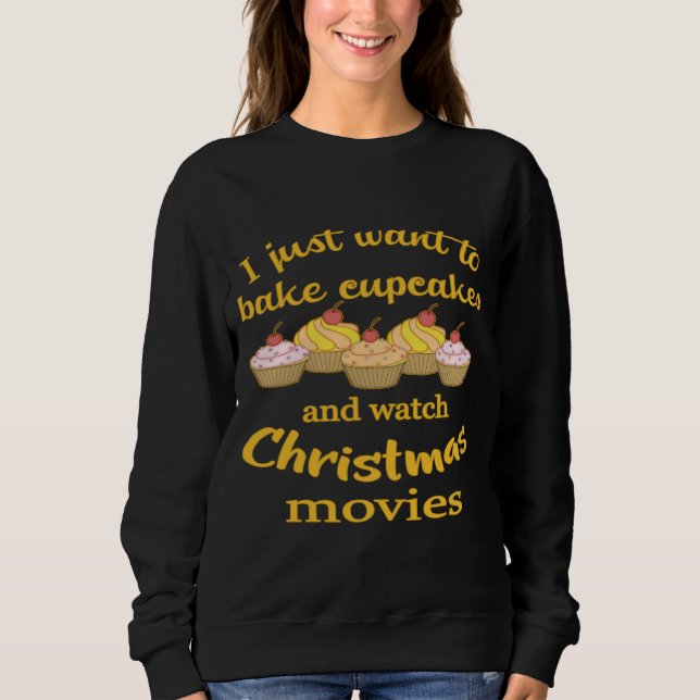 Sweatshirt Films de Noël et Cupcakes (Devant)