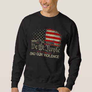 Sweatshirt Fin de la violence arme Retro drapeau américain Vi