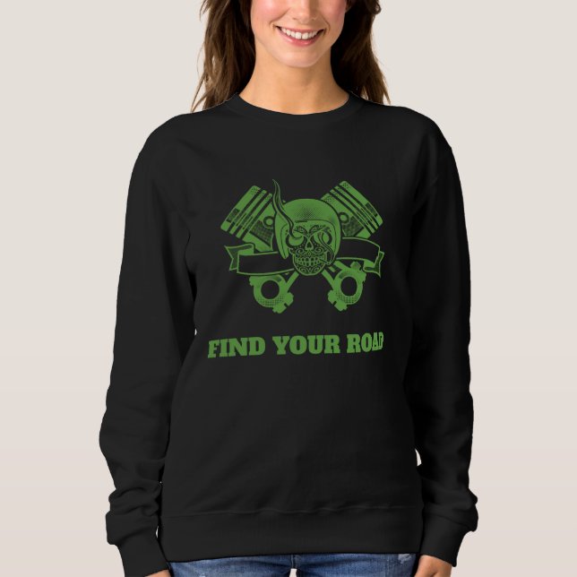 Sweatshirt Find Your Road Skull Men (Devant)