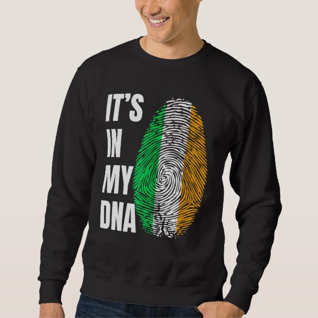 Sweatshirt Fingerprint DNA Biometry Irish Flag Ireland (Devant)