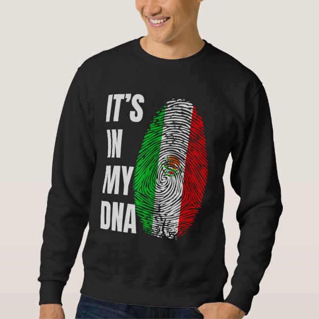 Sweatshirt Fingerprint DNA Biometry Mexican Flag Mexico (Devant)
