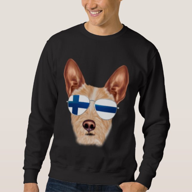 Sweatshirt Finnish Flag Portuguese Podengo Pequeno Dog Finlan (Devant)