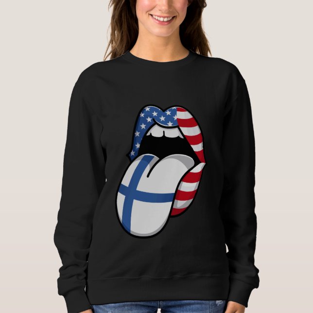 Sweatshirt Finnois Moitié Finlande Moitié Amérique Finlan (Devant)