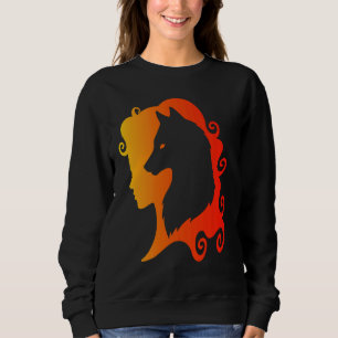 Sweatshirt Fire Wolf Spirit Totem Animal Guide Pagan Wicca Ch