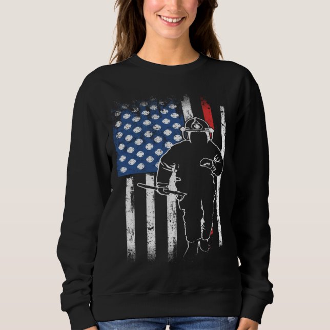 Sweatshirt Firefighter Thin Redline Retired Firefighter  Idea (Devant)