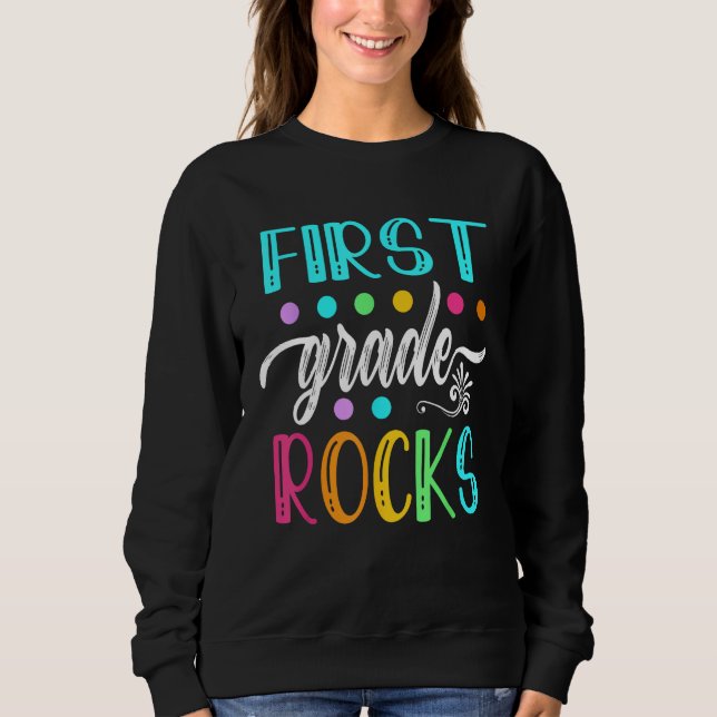 Sweatshirt First Grade Rocks  Team 1st Grade Teacher Kids Boy (Devant)