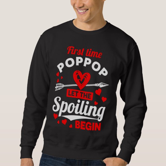 Sweatshirt First Time Poppop Father's Day Christmas (Devant)
