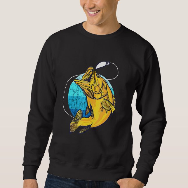 Sweatshirt Fish Bass pêcheur d'eau douce Équipe de pêche Vol  (Devant)