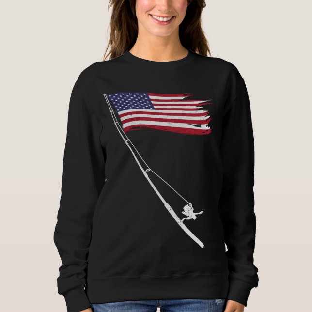Sweatshirt Fishing  American Flag Fishing Rod (Devant)
