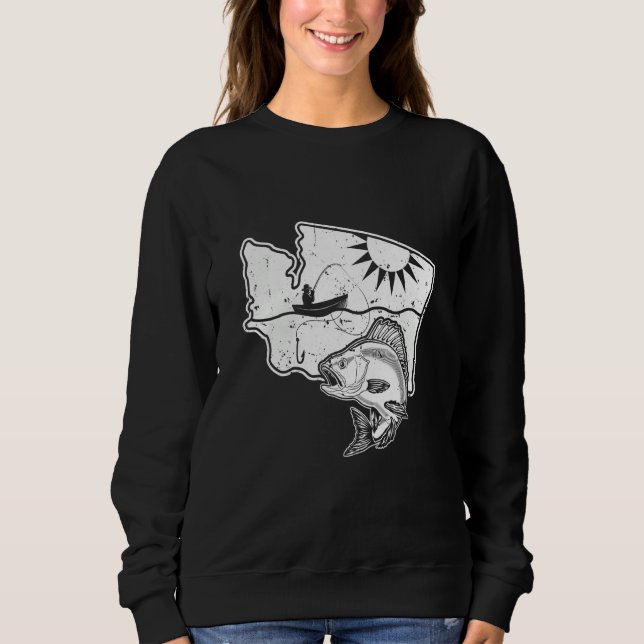 Sweatshirt Fishing Cool Washington State Design (Devant)