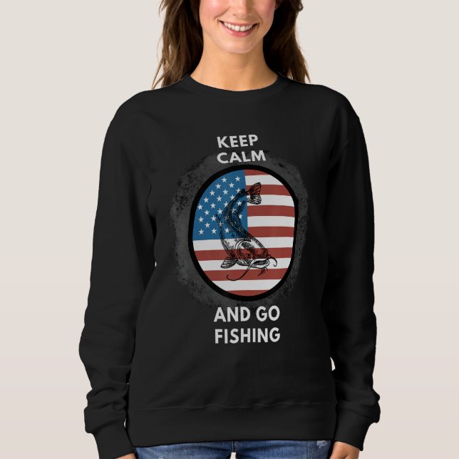 Sweatshirt Fishing Patriotic American flag (Devant)