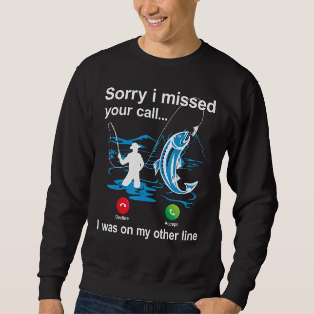 Sweatshirt Fishing Phone Call with Fishing Line  Fish Fisherm (Devant)